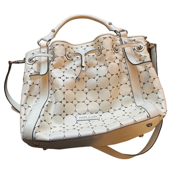 Karen Millen White Laser Cut Bucket Bag - Picture 1 of 12